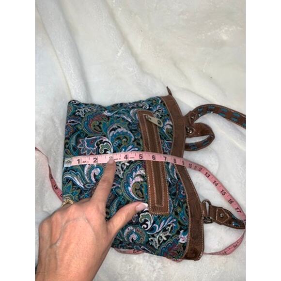 Women's Turquoise Paisley Rhinestone‎ Shoulder Bag - Picture 6 of 7